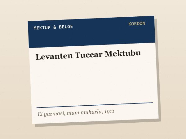 1911 tarihli el yazması Levanten tüccar mektubu ve mum mühürü