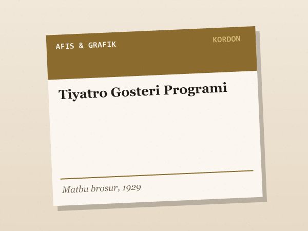 1929 tarihli Alsancak tiyatro gösteri programı broşürü